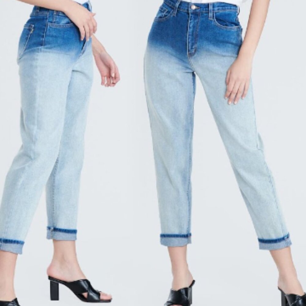 Vibrant M I U Ombre Mom Denim Jeans Size 9 Juniors